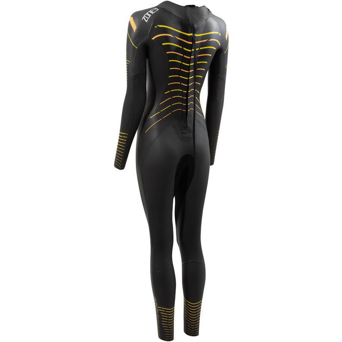 2022 Zone3 Womens Thermal Aspect Breaststroke Wetsuit WS21WTMA101 - Black / Orange / Yellow